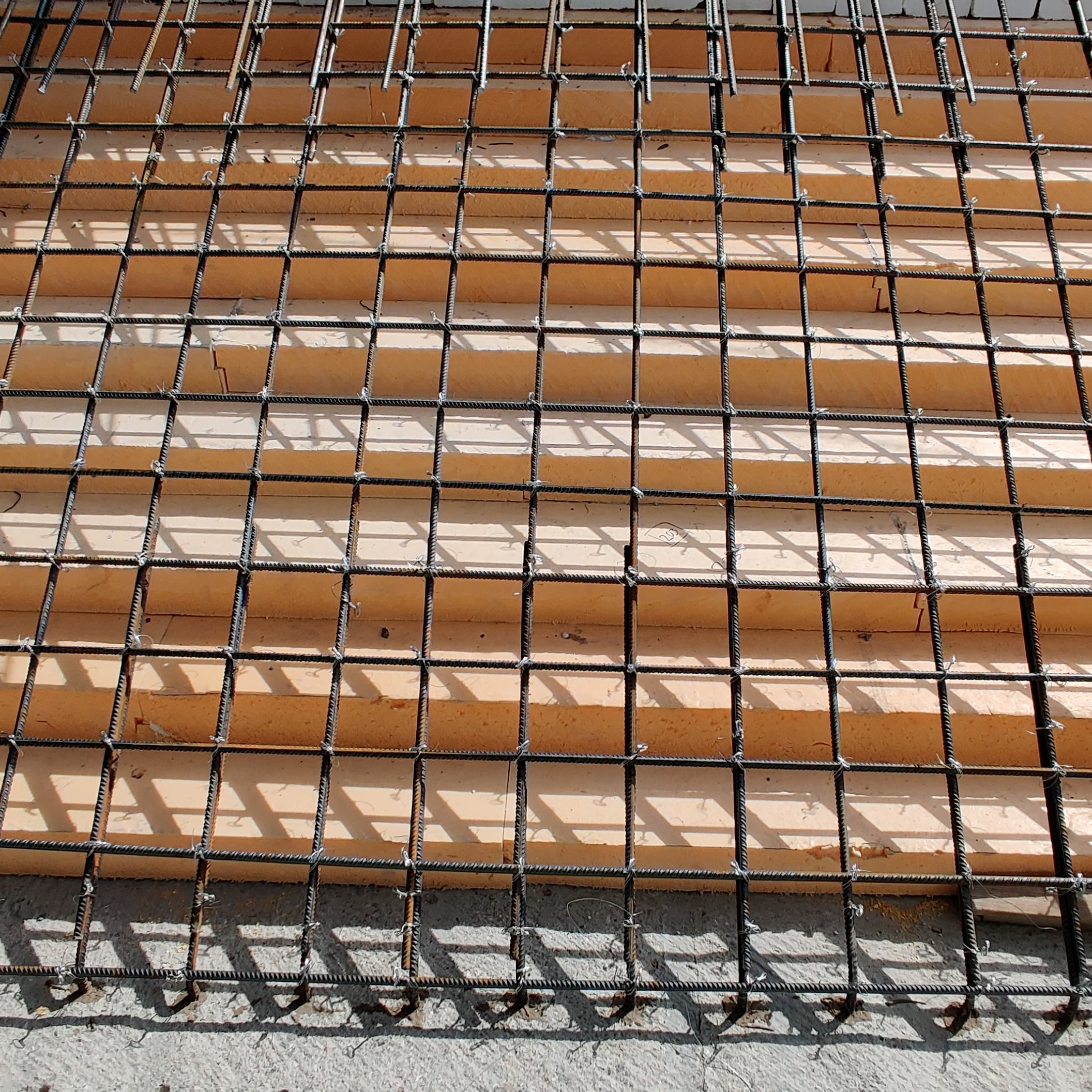 Stair in Foyer being prepared for Heating Hoses